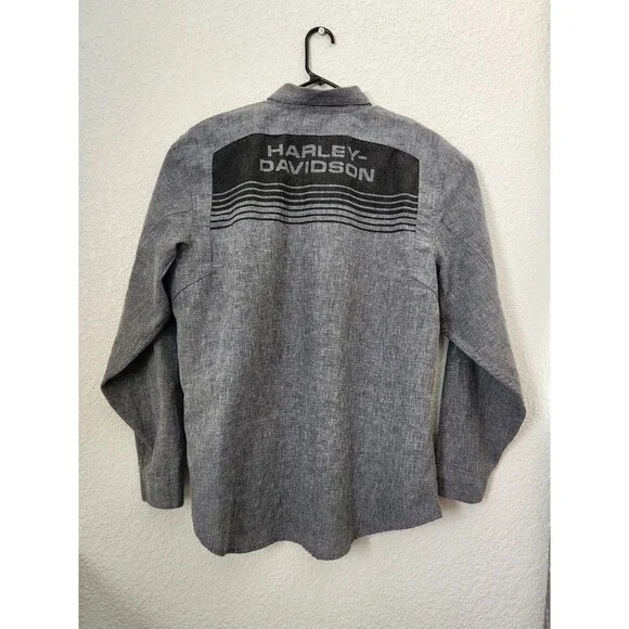 Harley Davidson Men's Casual Button Down Gray size 2XL made in India Used - Picture 2 of 6